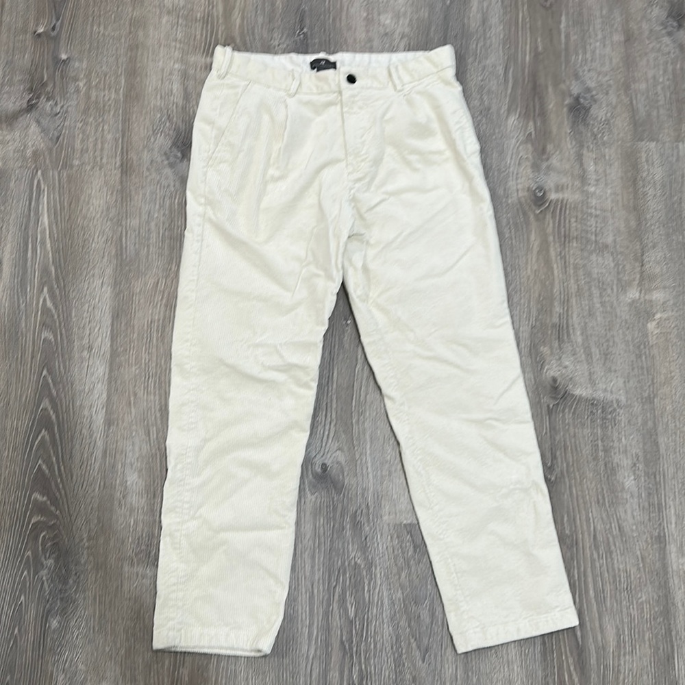 White corduroy pants
